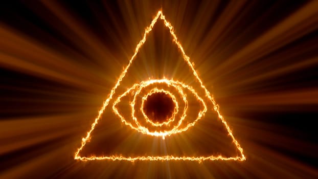 Abstract background with Eye of Providence. 3d rendering