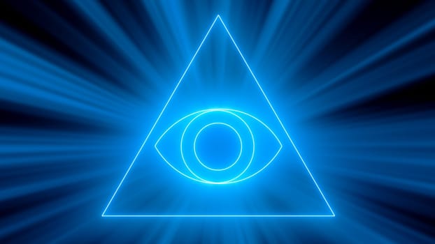 Abstract background with Eye of Providence. 3d rendering