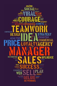 Manager word cloud concept over white background
