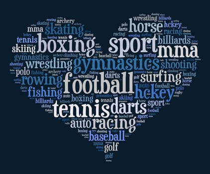 Sport word cloud concept over white background