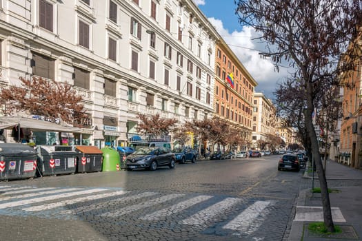 Rome, Italy, february 11, 2017:  The busy Via Cola di Rienzo, one of the most famous streets in Rome, is consistently ranked among the most important shopping streets in the city