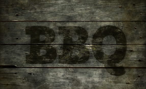 the word bbc on old wooden boards