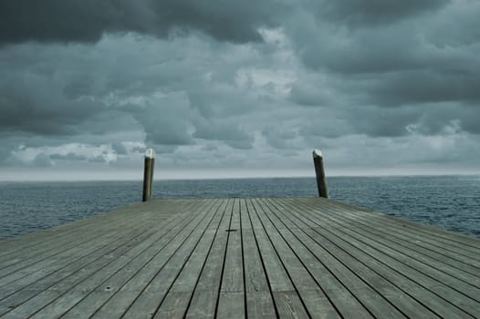 wooden jetty by the sea