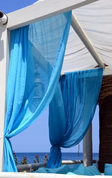 blue curtain