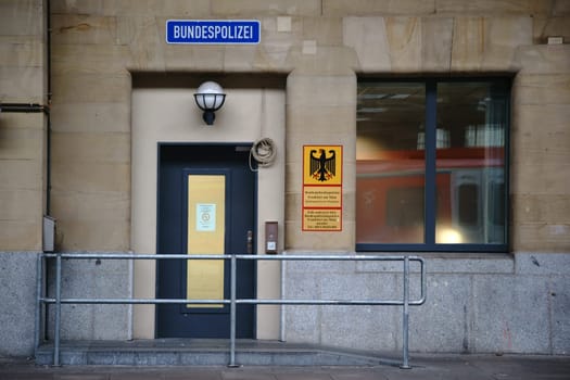 Wiesbaden,Germany - October 28,2017: The Federal Police Station of the Federal Police Wiesbaden in Wiesbaden Central Station on October 28,2017 in Wiesbaden.