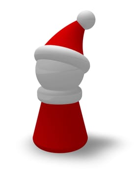 character with Christmas costume on white background - 3d rendering