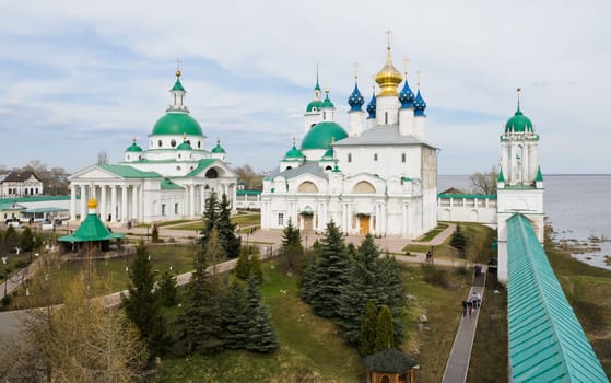 Beautiful view of Spasso-Yakovlevsky Monastery in Rostov Veliky, Russia