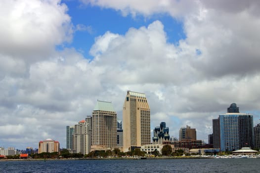 San Diego closeup view of from bay,California.