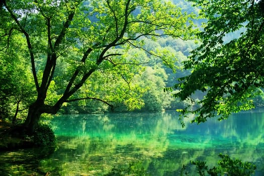 Blue lake in Balkaria,Caucasus,Russia.