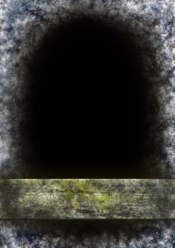 old wooden board on dark grunge background
