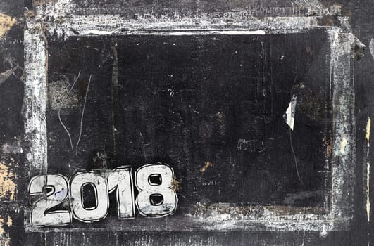 2018 Happy New Year Grunge Background for your flyers, greetings card and dinner menu. Ideal to use for parties invitation, dinner invitation, grungy events and more.
