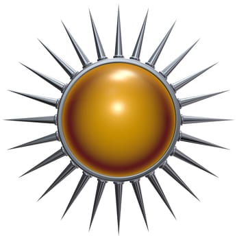 sphere and ring with spikes on white background - 3d rendering