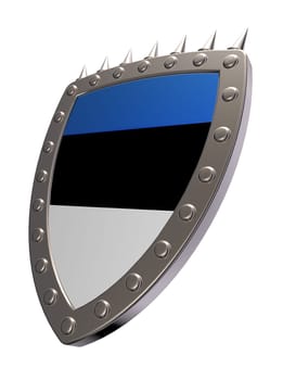 metal sign with colors of estonia - 3d illustration