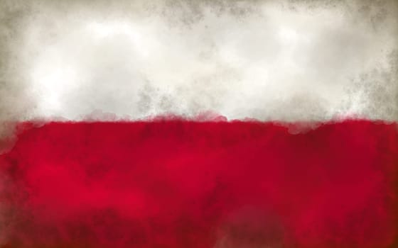 flag of poland on grunge background - illustration