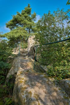 Hiking trail on the Devil's Wall between Timmenrode and Blankenburg in the Harz National Park