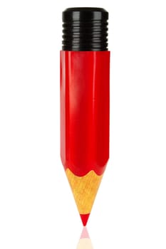 Red pencil cropped on white background