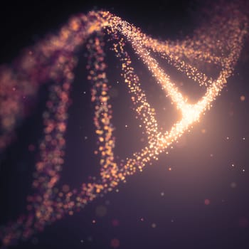 3D illustration. Colorful DNA molecule. Concept image of a structure of the genetic code.