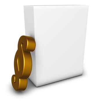 white box with paragraph symbol - 3d rendering