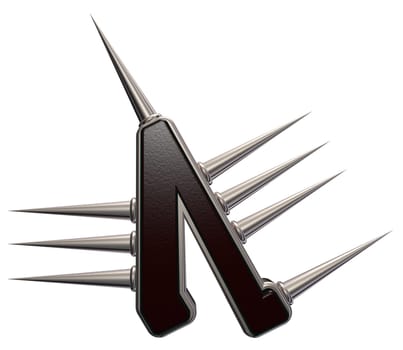 rune symbol with spines on white background - 3d illustration