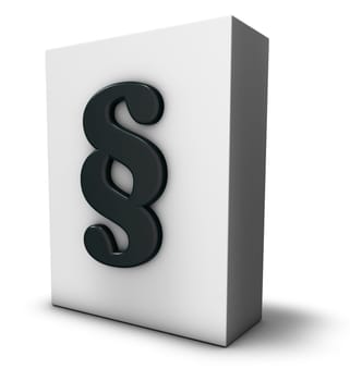 white box with paragraph symbol - 3d rendering