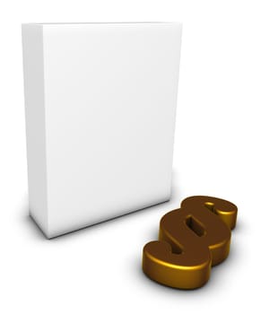 white box with paragraph symbol - 3d rendering