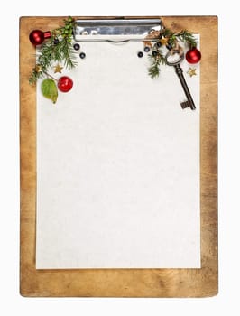 Clipboard with paper