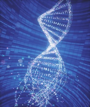 3D illustration. Colorful DNA molecule. Concept image of a structure of the genetic code.