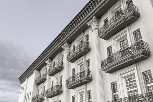 3d illustration of an european building facade