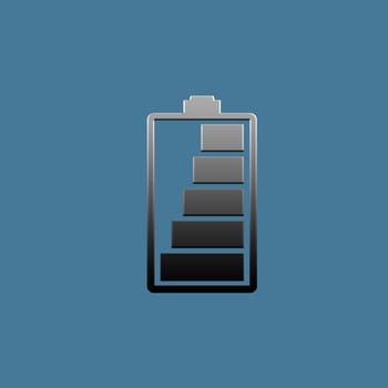 charging battery icon isolated on blue background