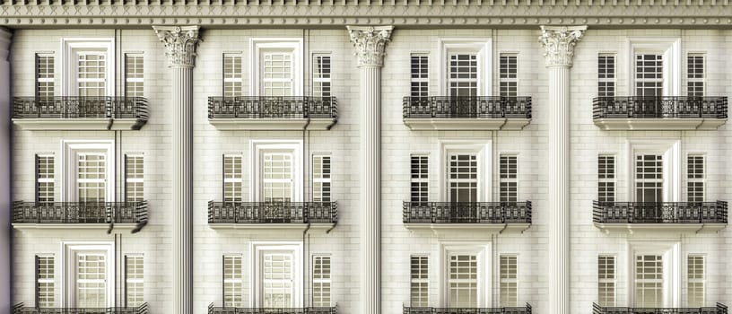 3d illustration of a building facade