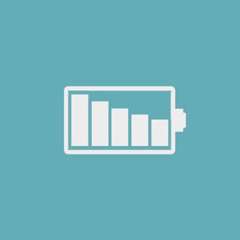 charging battery icon isolated on blue background