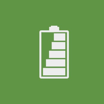 charging battery icon isolated on green background