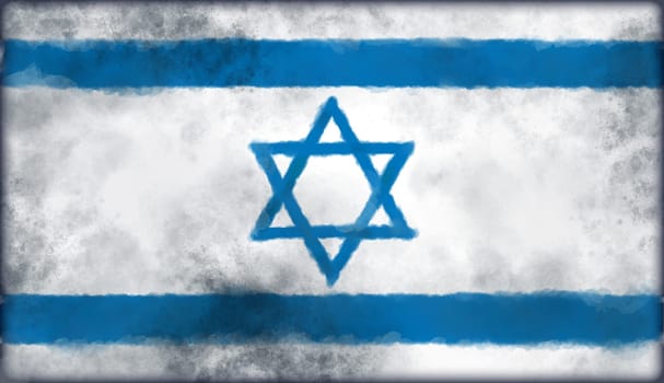 flag of israel on grunge background - illustration