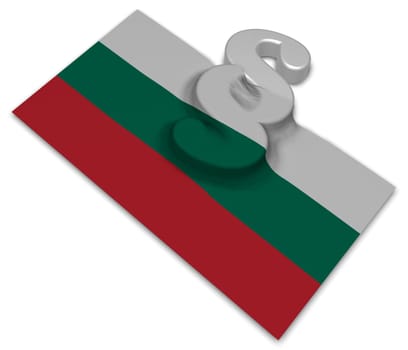 paragraph symbol and Bulgarian flag - 3d illustration