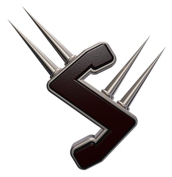 rune symbol with spines on white background - 3d illustration
