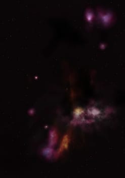 Star field in space a nebulae and a gas congestion. Elements of this image furnished by NASA . 3D rendering