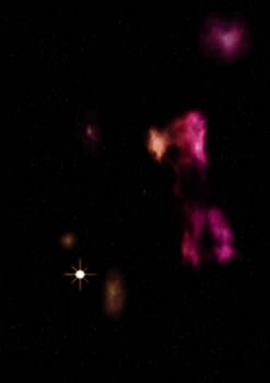 Small part of an infinite star field of space in the Universe. Elements of this image furnished by NASA . 3D rendering.