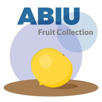 Pouteria caimito or the abiu (golden fruit) isolated on background. Yellow vector tropical sweet fruit.