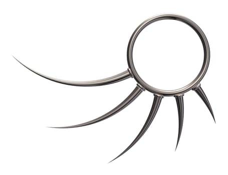 metal ring with spikes - 3d illustration