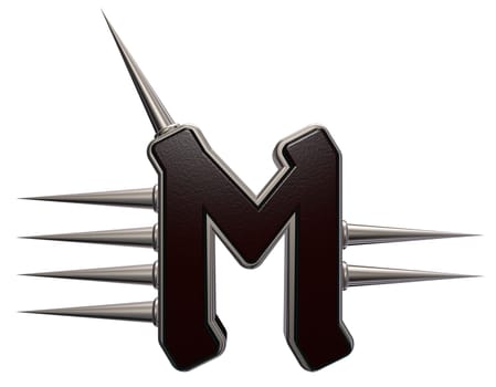 rune symbol with spines on white background - 3d illustration