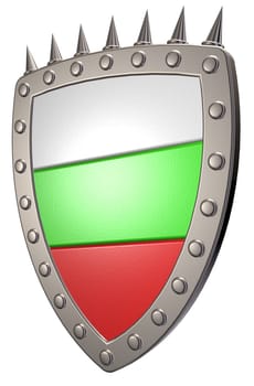 metal sign with colors of bulgaria - 3d illustration