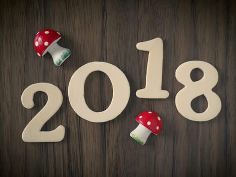 New Year 2018 concept background with lucky signs