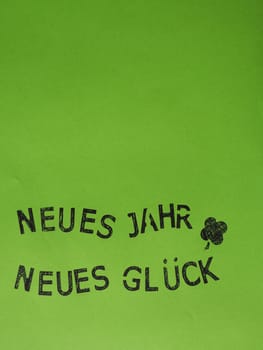 German New Year concept background with the words New Year New Luck