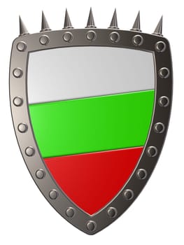 metal sign with colors of bulgaria - 3d illustration