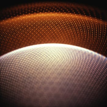 3D illustration. Hologram of planet earth in warm colors.