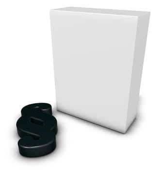 white box with paragraph symbol - 3d rendering