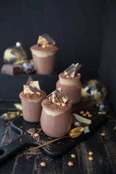 Mousse au chocolate in canning room for Christmas