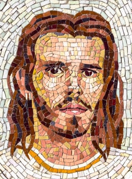 Jesus in a recent mosaic made with ancient techniques.