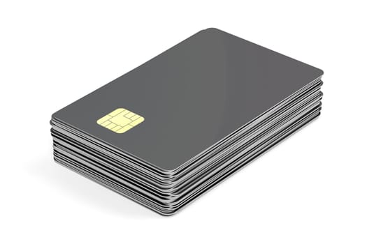 Stack with blank cards, can be used for telephone, bank or key cards