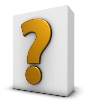 white box and question mark - 3d rendering